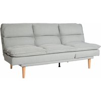 Schlafsofa HHG 368, Gästebett Schlafcouch Couch Sofa, Schlaffunktion Liegefläche 180x110cm Stoff/Textil mint-grau - grey von HHG