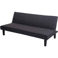 Schlafsofa HHG 463, Couch Klappsofa Gästebett Bettsofa, Schlaffunktion Stoff/Textil 165cm anthrazit-grau von HHG