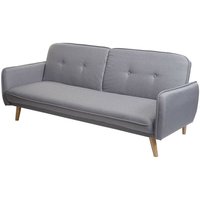 Schlafsofa HHG 468, Couch Klappsofa Gästebett Bettsofa, Schlaffunktion Stoff/Textil 185cm grau - grey von HHG