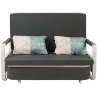 Schlafsofa HHG-525, Schlafcouch Couch Sofa, Schlaffunktion Bettkasten Liegefläche, 130x185cm Stoff/Textil dunkelgrau von HHG