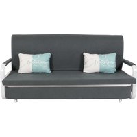 Schlafsofa HHG 530, Schlafcouch Couch Sofa, Schlaffunktion Bettkasten Liegefläche, 190x185cm Stoff/Textil dunkelgrau von HHG