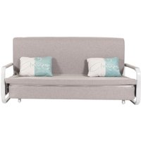 Schlafsofa HHG 530, Schlafcouch Couch Sofa, Schlaffunktion Bettkasten Liegefläche, 190x185cm Stoff/Textil hellgrau von HHG