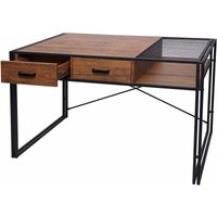 Schreibtisch HHG-453, Bürotisch Computertisch, Industrial 76x120x70cm braun - brown von HHG