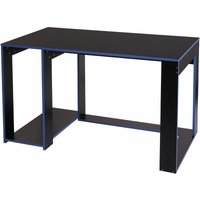 HHG - Schreibtisch 834, Computertisch Bürotisch, 120x60x76cm schwarz-blau - black von HHG