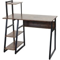 HHG - Schreibtisch mit Regal 792, Laptoptisch Bürotisch Arbeitstisch, MVG-zertifiziert 100x50cm, Metall mdf braun HHG - Schreibtisch mit Regal 792, Laptoptisch Bürotisch Arbeitstisch, MVG-zertifiziert 100x50cm, Metall mdf braun von HHG