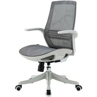 Bürostuhl Schreibtischstuhl, ergonomische S-förmige Rückenlehne, Taillenstütze hochklappbare Armlehne grau - grey - Sihoo von SIHOO