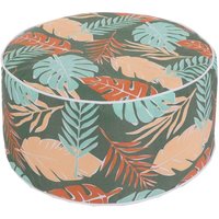 Sitzhocker HHG 840, Pouf Sitzkissen Sitzsack Gartenhocker, aufblasbar In-/Outdoor Spun Poly 29x55cm Blatt-Design von HHG