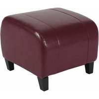 HHG - Sitzwürfel Aversa, Leder + Kunstleder, 37x45x47 cm rot - red von HHG