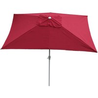 HHG - Sonnenschirm Castellammare, Gartenschirm, 2x3m rechteckig neigbar, Polyester/Alu 4,5kg UV-Schutz 50+ bordeaux - red von HHG