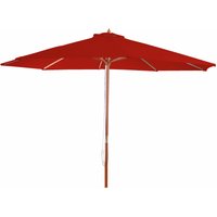 Sonnenschirm Lissabon, Gartenschirm Marktschirm, ø 3m Polyester/Holz rot von HEGELE
