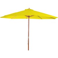 HHG - Sonnenschirm Lissabon, Gartenschirm Marktschirm, ø 3,5m Polyester/Holz 7kg gelb - yellow von HHG