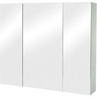 HHG - Spiegelschrank 806b, Badschrank Hängeschrank, 6 Regalböden hochglanz MVG-zertifiziert 70x80x16cm grau von HHG