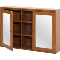 HHG - Teak-Spiegelschrank 751, Badspiegelschrank, hochwertiges B-Grade-Teak (Kernholz, 20-30 Jahre), 70x100x20cm von HHG