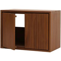 Teak-Waschbeckenunterschrank HHG-777, Waschtisch Schrank, hochwertiges B-Grade-Teak (Kernholz, 20-30 Jahre), 50x70x40cm von HHG