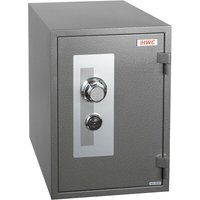 HHG - Tresor 399, feuerfest (60min) Safe Geldschrank Doppelbolzenverriegelung, 44kg Metall 52x36x39cm 20L grau - grey von HHG