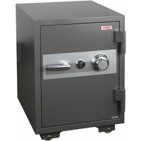 Tresor HHG-401, feuerfest (60min) Safe Geldschrank Doppelbolzenverriegelung, 84kg Metall 68x48x47cm 48L grau - grey von HHG