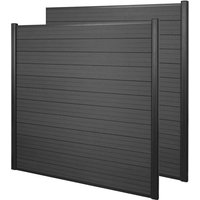 HHG - WPC-Sichtschutz Savoie, Windschutz Zaun, Alu Premium 2er Set, 3,75m anthrazit HHG - WPC-Sichtschutz Savoie, Windschutz Zaun, Alu Premium 2er Set, 3,75m anthrazit von HHG