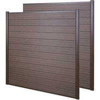 WPC-Sichtschutz Savoie, Windschutz Zaun, Alu Premium 2er Set, 3,75m braun WPC-Sichtschutz Savoie, Windschutz Zaun, Alu Premium 2er Set, 3,75m braun von HHG