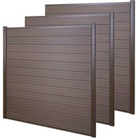 WPC-Sichtschutz Savoie, Windschutz Zaun, Alu Premium 3er Set, 5,6m braun WPC-Sichtschutz Savoie, Windschutz Zaun, Alu Premium 3er Set, 5,6m braun von HHG