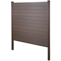 WPC-Sichtschutz Savoie, Windschutz Zaun, WPC-Pfosten zum Einbetonieren Basiselement, 195cm braun - brown von HHG