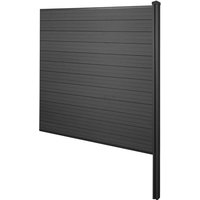 HHG - WPC-Sichtschutz Savoie, Windschutz Zaun, WPC-Pfosten zum Einbetonieren Erweiterungselement, 188cm anthrazit von HHG