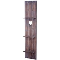 Wandregal HHG-941, Wandpaneel Holzregal Regal, 3 Ebenen 150x33x13cm Massivholz Vintage braun shabby Wandregal HHG-941, Wandpaneel Holzregal Regal, 3 Ebenen 150x33x13cm Massivholz Vintage braun shabby von HHG