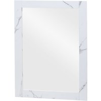 Wandspiegel HHG 631, Badezimmer Badspiegel Spiegel Badmöbel, MVG-zertifiziert 72x52cm Marmor-Optik weiß - white von HHG