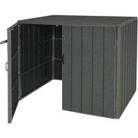 XL 2er-/4er-WPC-Mülltonnenverkleidung HHG-032, Premium Mülltonnenbox, Metall Holzoptik, erweiterbar grau XL 2er-/4er-WPC-Mülltonnenverkleidung HHG-032, Premium Mülltonnenbox, Metall Holzoptik, erweiterbar grau von HHG