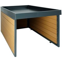 XL Mähroboter-Garage mit Pflanzkasten HHG-377, Dach Unterstand für Rasenmäher, WPC Metall 47x70x94cm Eiche-Optik XL Mähroboter-Garage mit Pflanzkasten HHG-377, Dach Unterstand für Rasenmäher, WPC Metall 47x70x94cm Eiche-Optik von HHG