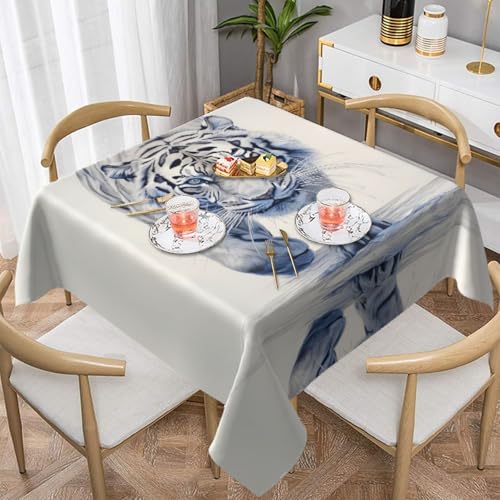 HHGFASD Fierce Tischdecke, quadratisch, mit Tigermuster, 152,4 x 152,4 cm, wasserdicht, knitterfrei, wiederverwendbar, für Cafés, Buffet, Picknicks, Hochzeiten, Partys HHGFASD Fierce Tischdecke, quadratisch, mit Tigermuster, 152,4 x 152,4 cm, wasserdicht, knitterfrei, wiederverwendbar, für Cafés, Buffet, Picknicks, Hochzeiten, Partys von HHGFASD