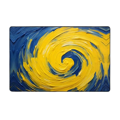 HHGFASD Flanell-Teppich mit Spiralmuster, 152,4 x 99,1 cm, Bodenmatte für Wohnzimmer, Büro, Couchtisch, Bett, Balkon von HHGFASD