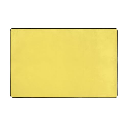 HHGFASD Flanellstoff-Teppich mit hellgelbem Muster, 152,4 x 99,1 cm, Bodenmatte für Wohnzimmer, Büro, Couchtisch, Bett, Balkon von HHGFASD