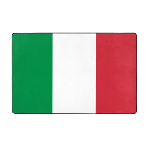 HHGFASD Flanellstoff-Teppich mit italienischer Flagge, 152,4 x 99,1 cm, Bodenmatte für Wohnzimmer, Büro, Couchtisch, Bett, Balkon von HHGFASD