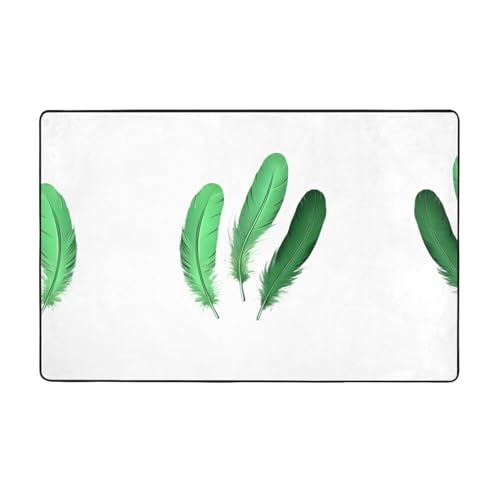 HHGFASD Flanellstoff-Teppich mit schwebenden Federn, 152,4 x 99,1 cm, Bodenmatte für Wohnzimmer, Büro, Couchtisch, Bett, Balkon von HHGFASD