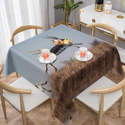 HHGFASD Impala Quadratische dekorative Tischdecke, Sprungmuster, 137,2 x 137,2 cm, wasserdicht, knitterfrei, wiederverwendbar, für Cafés, Buffet, Picknicks, Hochzeiten, Partys HHGFASD Impala Quadratische dekorative Tischdecke, Sprungmuster, 137,2 x 137,2 cm, wasserdicht, knitterfrei, wiederverwendbar, für Cafés, Buffet, Picknicks, Hochzeiten, Partys von HHGFASD