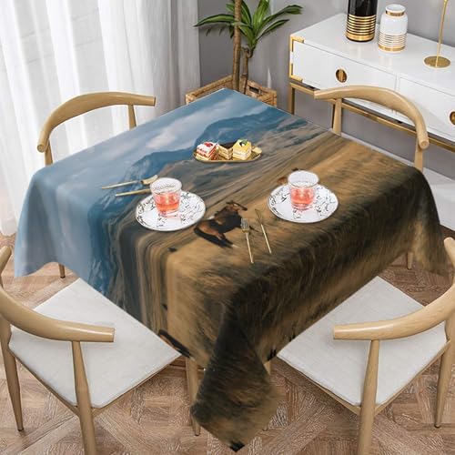 HHGFASD Quadratische Tischdecke, Motiv: Pferde auf dem Grasland, 137,2 x 137,2 cm, wasserdicht, knitterfrei, wiederverwendbar, für Cafés, Buffet, Picknicks, Hochzeiten, Partys HHGFASD Quadratische Tischdecke, Motiv: Pferde auf dem Grasland, 137,2 x 137,2 cm, wasserdicht, knitterfrei, wiederverwendbar, für Cafés, Buffet, Picknicks, Hochzeiten, Partys von HHGFASD