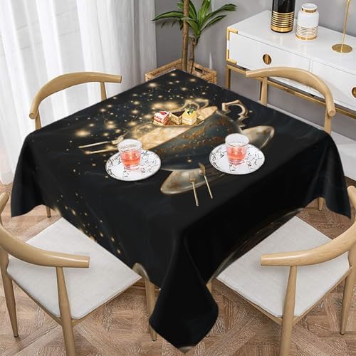 HHGFASD Quadratische Tischdecke, Motiv: Sterne in einer Teetasse, 152,4 x 152,4 cm, wasserdicht, knitterfrei, wiederverwendbar, für Cafés, Buffet, Picknicks, Hochzeiten, Partys HHGFASD Quadratische Tischdecke, Motiv: Sterne in einer Teetasse, 152,4 x 152,4 cm, wasserdicht, knitterfrei, wiederverwendbar, für Cafés, Buffet, Picknicks, Hochzeiten, Partys von HHGFASD