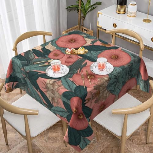 HHGFASD Quadratische Tischdecke, Retro-Blumenmuster, 137,2 x 137,2 cm, wasserdicht, knitterfrei, wiederverwendbar, für Cafés, Buffet, Picknicks, Hochzeiten, Partys HHGFASD Quadratische Tischdecke, Retro-Blumenmuster, 137,2 x 137,2 cm, wasserdicht, knitterfrei, wiederverwendbar, für Cafés, Buffet, Picknicks, Hochzeiten, Partys von HHGFASD