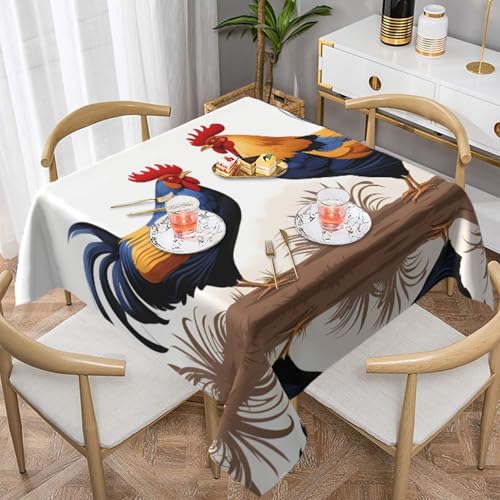 HHGFASD Quadratische Tischdecke, französisches Hahnmuster, 152,4 x 152,4 cm, wasserdicht, knitterfrei, wiederverwendbar, für Cafés, Buffet, Picknicks, Hochzeiten, Partys HHGFASD Quadratische Tischdecke, französisches Hahnmuster, 152,4 x 152,4 cm, wasserdicht, knitterfrei, wiederverwendbar, für Cafés, Buffet, Picknicks, Hochzeiten, Partys von HHGFASD