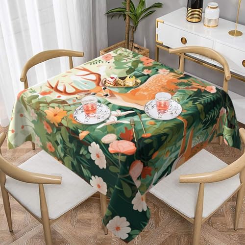 HHGFASD Quadratische Tischdecke mit Blumenmotiven, 137,2 x 137,2 cm, wasserdicht, knitterfrei, wiederverwendbar, für Cafés, Buffet, Picknicks, Hochzeiten, Partys HHGFASD Quadratische Tischdecke mit Blumenmotiven, 137,2 x 137,2 cm, wasserdicht, knitterfrei, wiederverwendbar, für Cafés, Buffet, Picknicks, Hochzeiten, Partys von HHGFASD