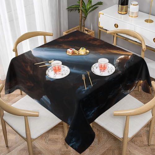 HHGFASD Quadratische Tischdecke mit Sonnenschein in der Höhle, 152,4 x 152,4 cm, wasserdicht, knitterfrei, wiederverwendbar, für Cafés, Buffet, Picknicks, Hochzeiten, Partys HHGFASD Quadratische Tischdecke mit Sonnenschein in der Höhle, 152,4 x 152,4 cm, wasserdicht, knitterfrei, wiederverwendbar, für Cafés, Buffet, Picknicks, Hochzeiten, Partys von HHGFASD