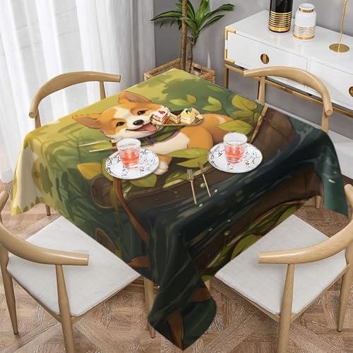 HHGFASD Quadratische Tischdecke mit sitzendem Hundemuster, 137,2 x 137,2 cm, wasserdicht, knitterfrei, wiederverwendbar, für Cafés, Buffet, Picknicks, Hochzeiten, Partys HHGFASD Quadratische Tischdecke mit sitzendem Hundemuster, 137,2 x 137,2 cm, wasserdicht, knitterfrei, wiederverwendbar, für Cafés, Buffet, Picknicks, Hochzeiten, Partys von HHGFASD