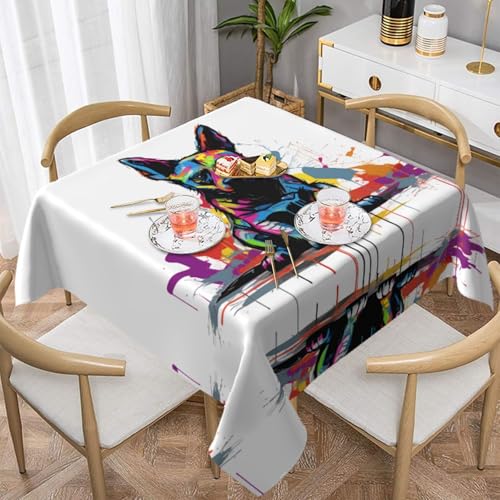 HHGFASD Quadratische Tischdecke mit sitzendem Kritzelei-Muster, 152,4 x 152,4 cm, wasserdicht, knitterfrei, wiederverwendbar, für Cafés, Buffet, Picknicks, Hochzeiten, Partys HHGFASD Quadratische Tischdecke mit sitzendem Kritzelei-Muster, 152,4 x 152,4 cm, wasserdicht, knitterfrei, wiederverwendbar, für Cafés, Buffet, Picknicks, Hochzeiten, Partys von HHGFASD