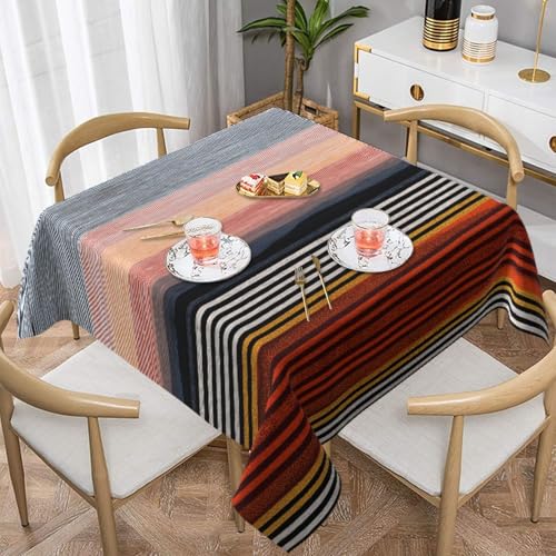 HHGFASD Quadratische dekorative Tischdecke mit Farbstreifenmuster, 137,2 x 137,2 cm, wasserdicht, knitterfrei, wiederverwendbar, für Cafés, Buffet, Picknicks, Hochzeiten, Partys HHGFASD Quadratische dekorative Tischdecke mit Farbstreifenmuster, 137,2 x 137,2 cm, wasserdicht, knitterfrei, wiederverwendbar, für Cafés, Buffet, Picknicks, Hochzeiten, Partys von HHGFASD