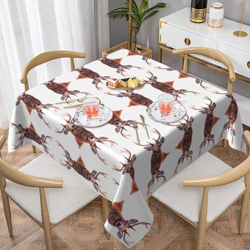 HHGFASD Quadratische dekorative Tischdecke mit Hirschkopf-Muster, 152,4 x 152,4 cm, wasserdicht, knitterfrei, wiederverwendbar, für Cafés, Buffet, Picknicks, Hochzeiten, Partys HHGFASD Quadratische dekorative Tischdecke mit Hirschkopf-Muster, 152,4 x 152,4 cm, wasserdicht, knitterfrei, wiederverwendbar, für Cafés, Buffet, Picknicks, Hochzeiten, Partys von HHGFASD