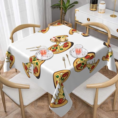 HHGFASD Quadratische dekorative Tischdecke mit Käse-Pizza-Muster, 152,4 x 152,4 cm, wasserdicht, knitterfrei, wiederverwendbar, für Cafés, Buffet, Picknicks, Hochzeiten, Partys HHGFASD Quadratische dekorative Tischdecke mit Käse-Pizza-Muster, 152,4 x 152,4 cm, wasserdicht, knitterfrei, wiederverwendbar, für Cafés, Buffet, Picknicks, Hochzeiten, Partys von HHGFASD