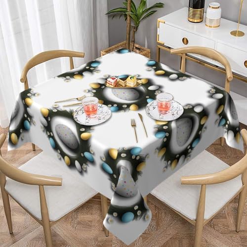 HHGFASD Quadratische dekorative Tischdecke mit Osterei-Muster, 152,4 x 152,4 cm, wasserdicht, knitterfrei, wiederverwendbar, für Cafés, Buffet, Picknicks, Hochzeiten, Partys HHGFASD Quadratische dekorative Tischdecke mit Osterei-Muster, 152,4 x 152,4 cm, wasserdicht, knitterfrei, wiederverwendbar, für Cafés, Buffet, Picknicks, Hochzeiten, Partys von HHGFASD