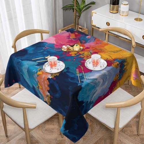 HHGFASD Quadratische dekorative Tischdecke mit abstraktem Graffiti-Muster, 152,4 x 152,4 cm, wasserdicht, knitterfrei, wiederverwendbar, für Cafés, Buffet, Picknicks, Hochzeiten, Partys HHGFASD Quadratische dekorative Tischdecke mit abstraktem Graffiti-Muster, 152,4 x 152,4 cm, wasserdicht, knitterfrei, wiederverwendbar, für Cafés, Buffet, Picknicks, Hochzeiten, Partys von HHGFASD