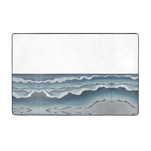 HHGFASD The endless sea Pattern Flanell-Teppich, 152,4 x 99,1 cm, Bodenmatte für Wohnzimmer, Büro, Couchtisch, Bett, Balkon von HHGFASD