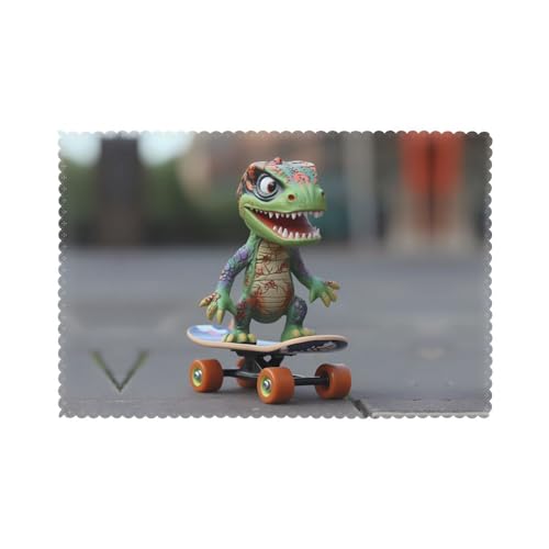 Tischsets für Esstisch, 30,5 x 45,7 cm, HHGFASD Scooter, Dinosaurier-Muster, für Hotel, Familienbankett, 6 Stück Tischsets für Esstisch, 30,5 x 45,7 cm, HHGFASD Scooter, Dinosaurier-Muster, für Hotel, Familienbankett, 6 Stück von HHGFASD